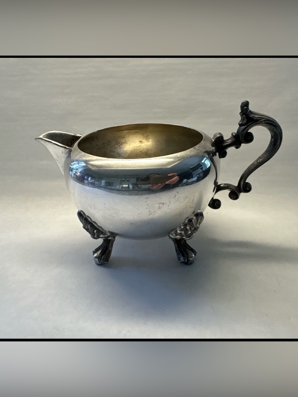 Vintage FB Rogers Lady Margaret Silverplate 16oz Footed Milk Pitcher Syrup Jug